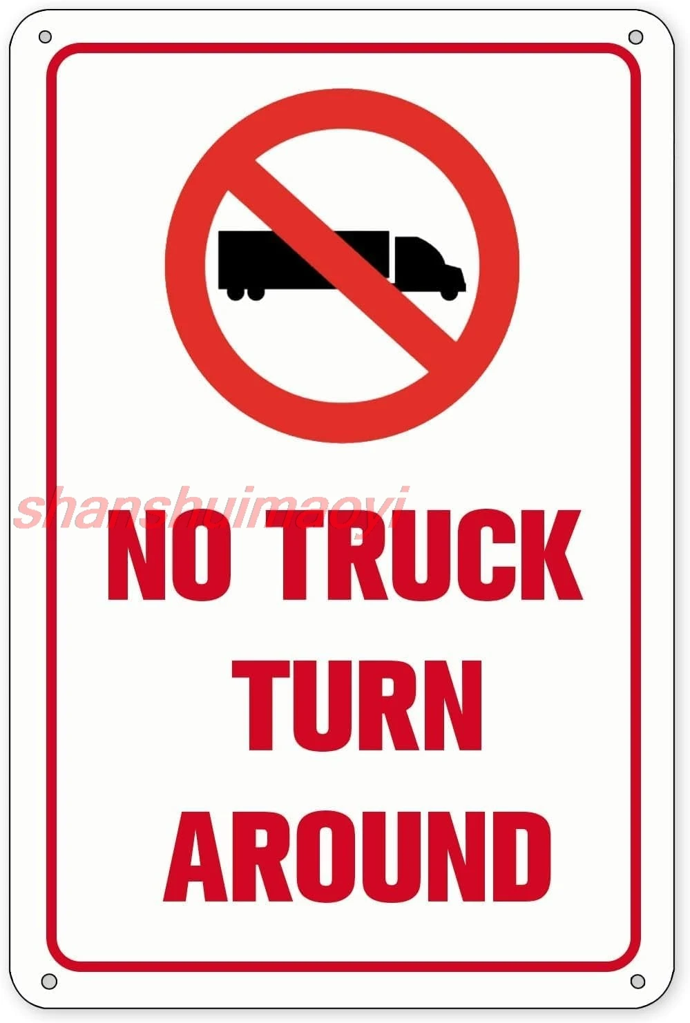 No Truck Turn Around Vehicle Restriction Alert Caution Notice Metal Tin Sign Plate For Garage Store Club Bar Home Party Cof HAI