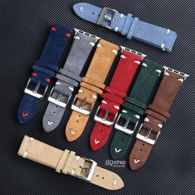 Soft Leather Watch Band for Apple Watch 40mm 41mm 45mm 49mm 44mm 38/42mm Belt Bracelet for Iwatch 7 6 8 5 4 SE Strap Accessories