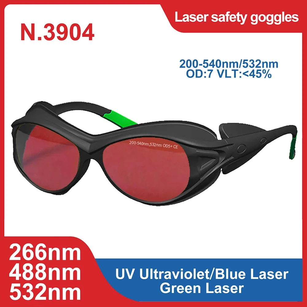 200-540nm 532nm OD7+ Od 6+ Eye Protection Goggles Work Product Laser Protective Safety Glasses Goggles