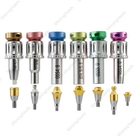 6Pcs Dental Straight Multi-Unit Torque Wrench Ratchet Abutment Driver Locator Dentium Port Dental Restoration Screwdrivers