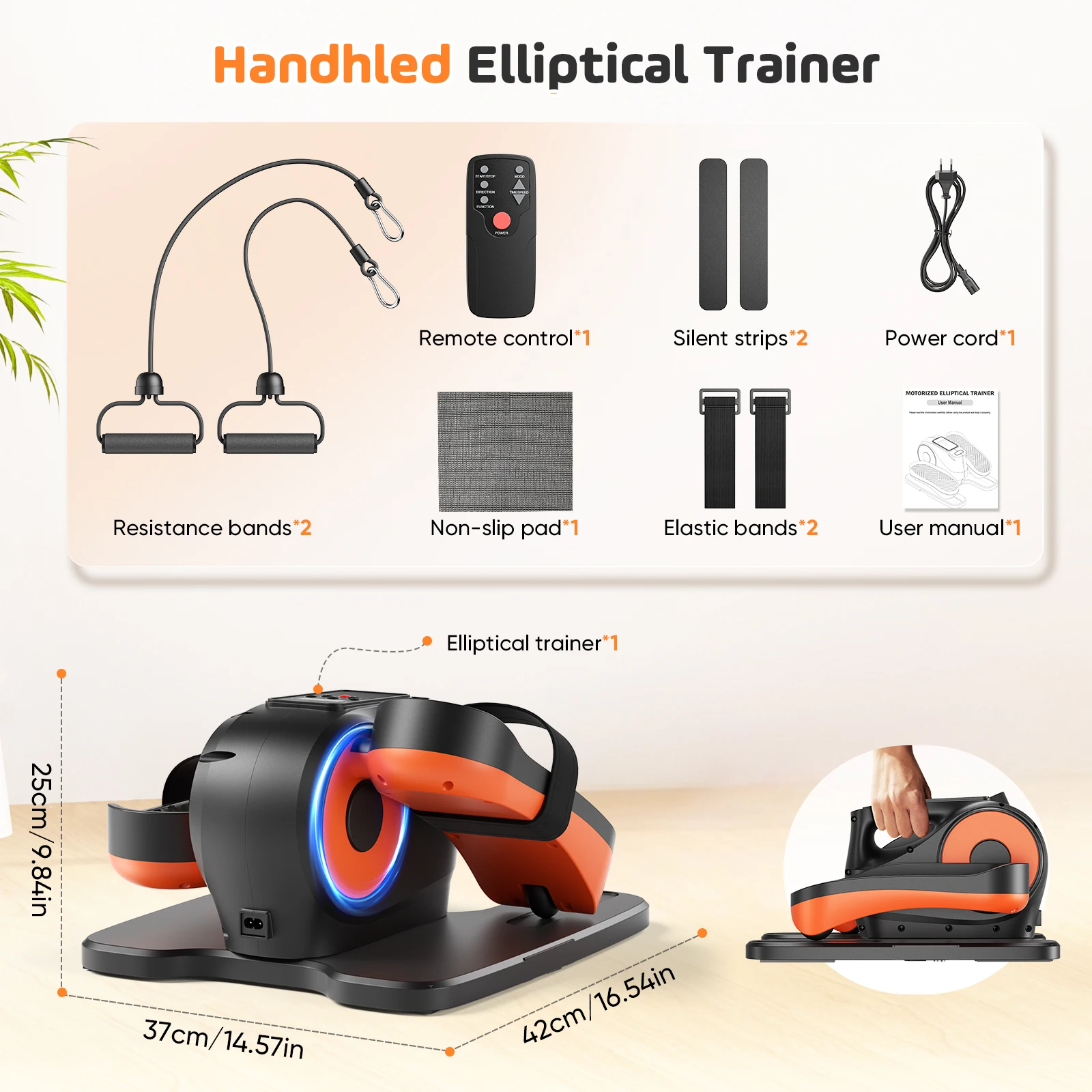 Maszyna eliptyczna pod biurkiem Domowy przyrząd do ćwiczeń nóg w kształcie elipsy z 12 regulowanymi prędkościami Cichy i przenośny przyrząd do ćwiczeń na pedałach