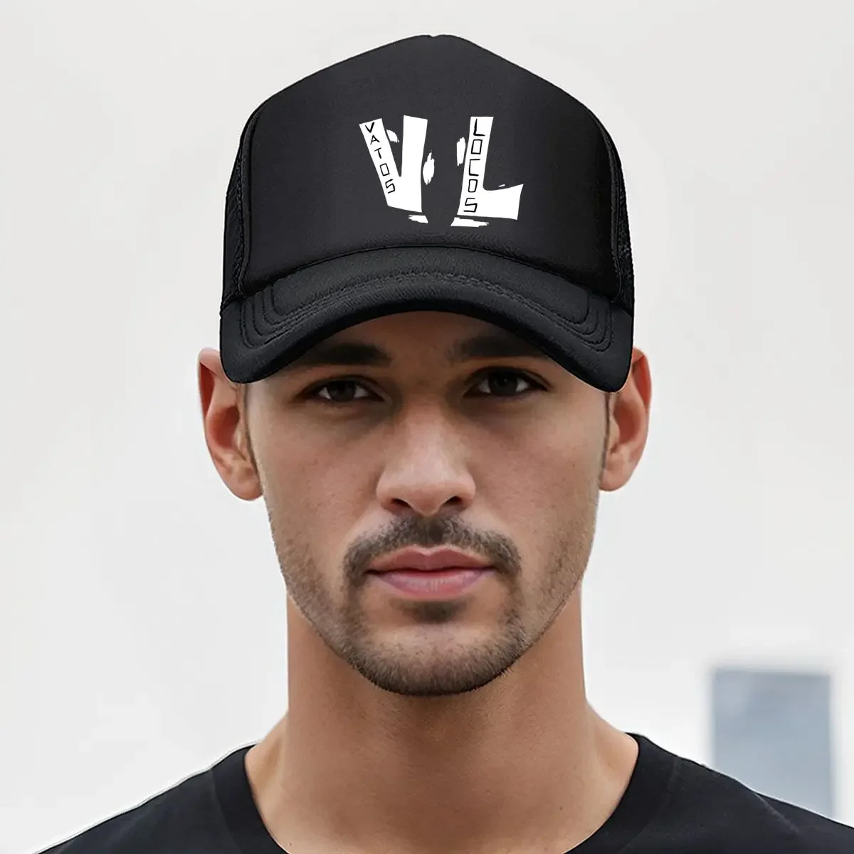 “Vatos Locos Edgy, Text - Themed Art Design” Mesh Baseball Cap