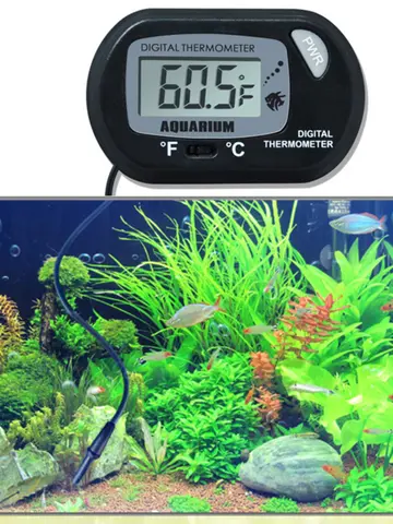 Digital Aquarium Thermometer with Probe Suction Cup Fish Tank Water Electronic Thermometer Measurement Degrees Celsius ℃