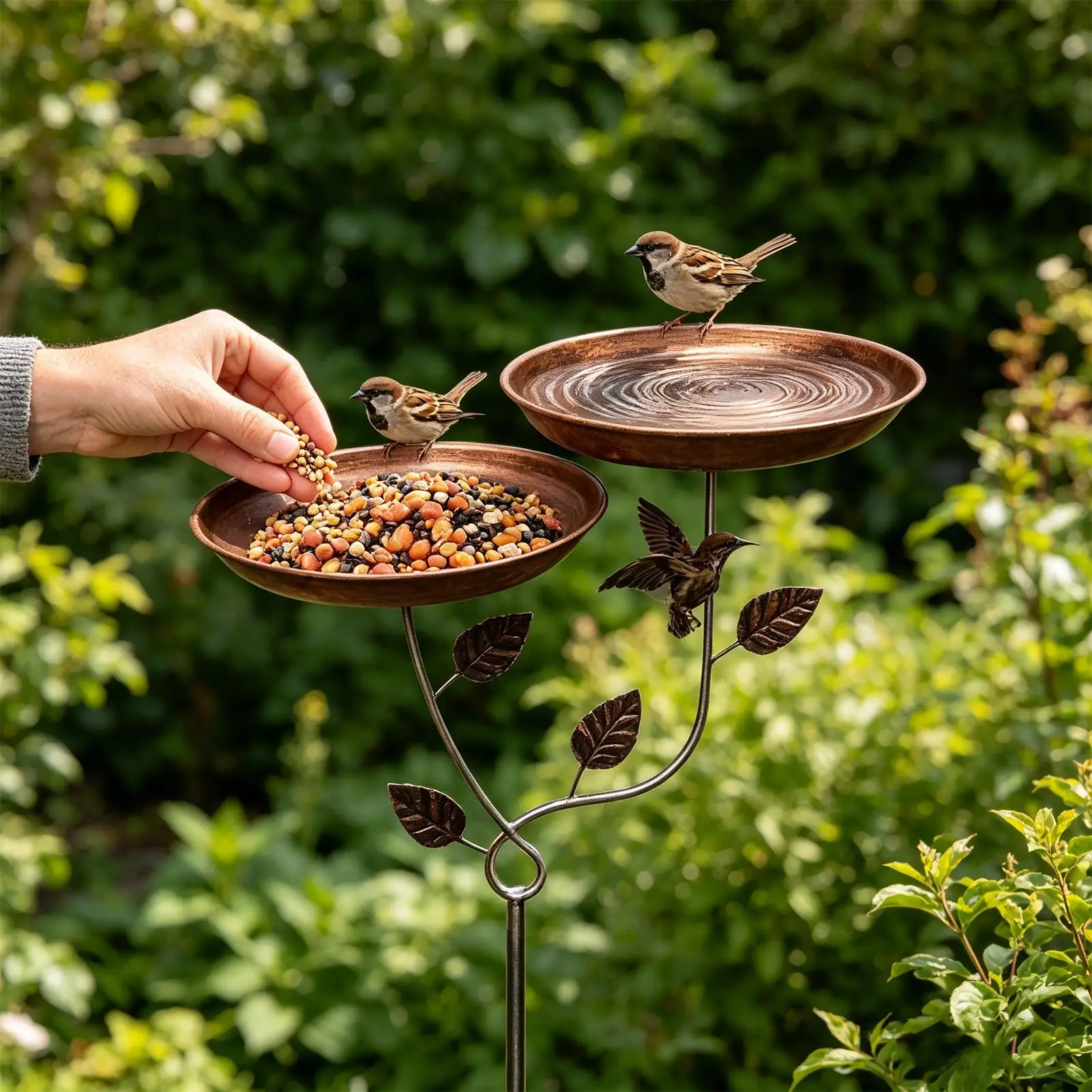Bee Watering Station With Stake Metal Yard Decor Pollinator Bee Bath Water Bowl For Indoor Outdoor Pathway Yard Lawn Driveway