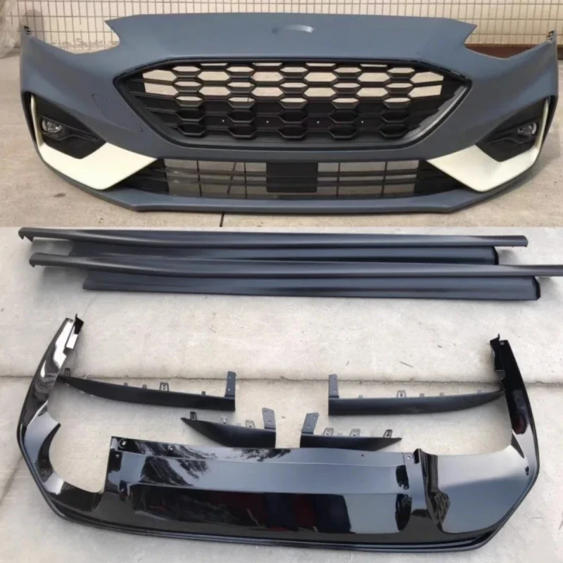 Front Bumper Grille Side Skirt Rear Lip for Ford Focus 2019 Modified to ST-line New Style Body Kit Car Accessories