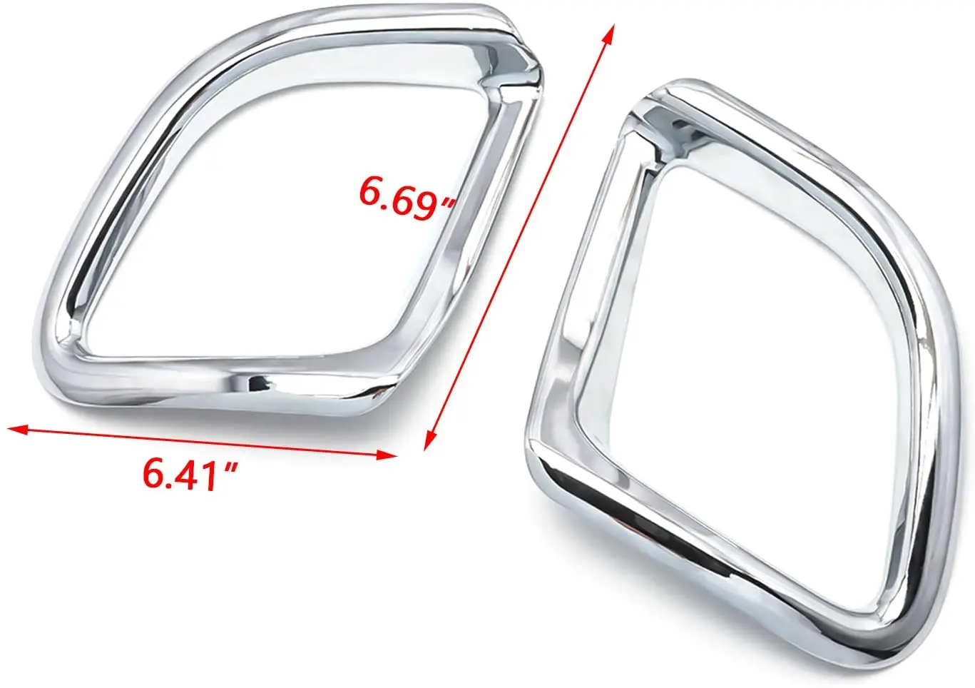 2PCS Chrome Rear Bumper Reflector Fog Light Lamp Frame Bezel Molding Cover Trim For Toyota Highlander 2014-2018 Car Accessories