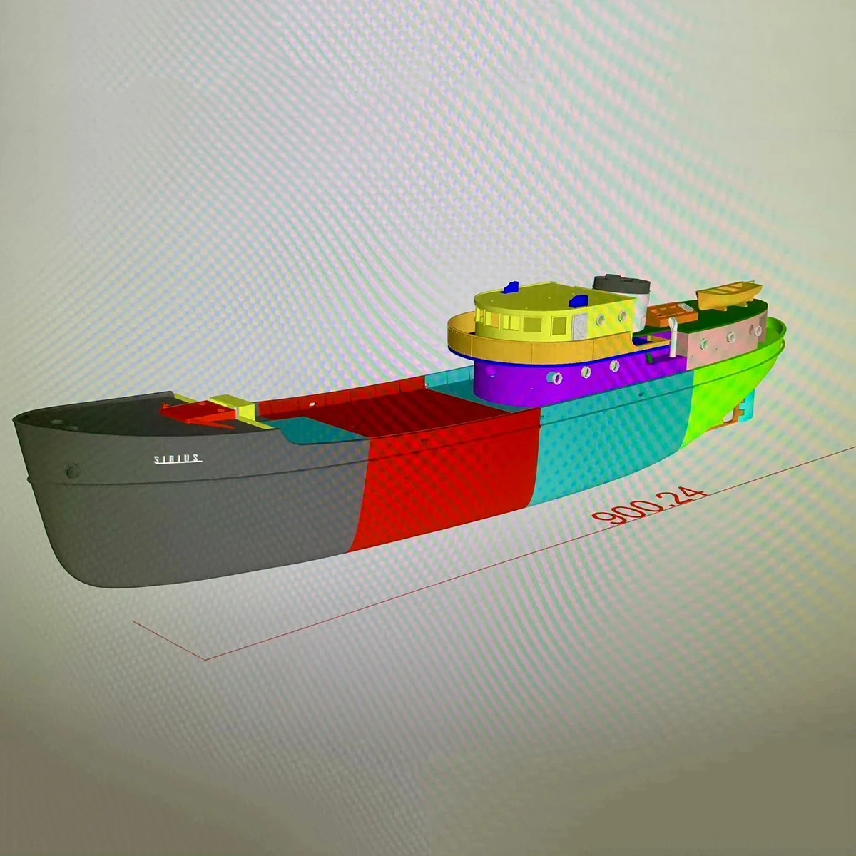 RC 선박 90cm 시리우스 트롤러 원격 조종 낚시 보트 3D 프린팅 라이트 큐어링 디테일 RC 선박 모델 키트 장난감