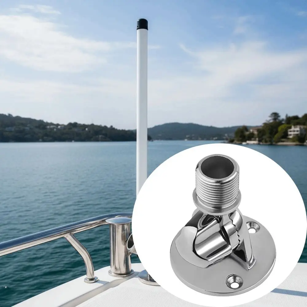 

316 Stainless Steel Ratchet Antenna Mount Adjustable Design 25mm Diameter Marine Antenna Mount Ratchet Mechanism Round Base