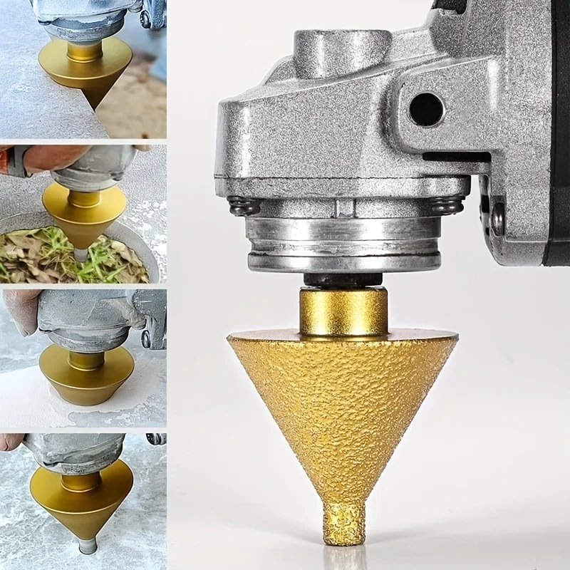 Diamond Cone Tile Bit, Diamond Beveling Chamfer Bit, Countersink Drill Bits for Existing Holes Enlarging Shaping Trimming in Til