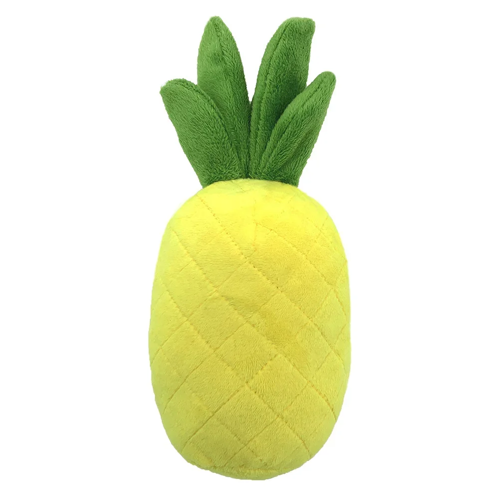 Interactive Dog Chew Toy Bite Resistant Squeaky Plush Doll Pineapple Cactus Shaped Toys For Small Dogs Pet Supplies