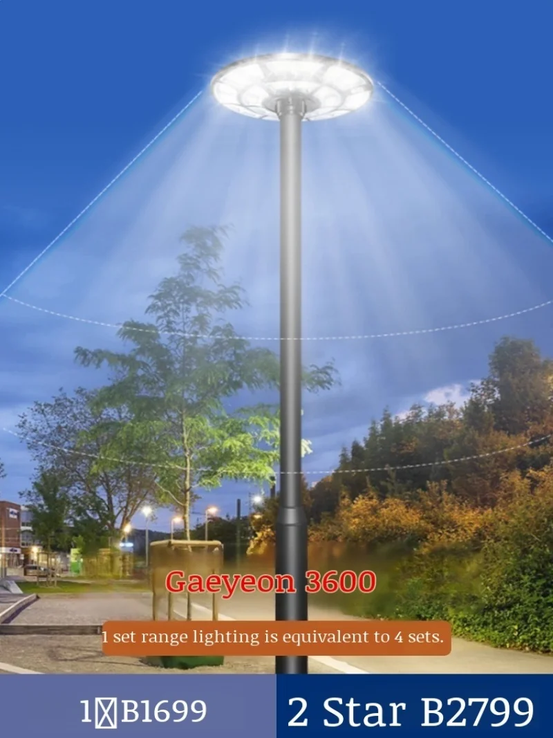 Solar Integrated Round Street Light Outdoor Villa Garden Light Induction Solar Garden Lights