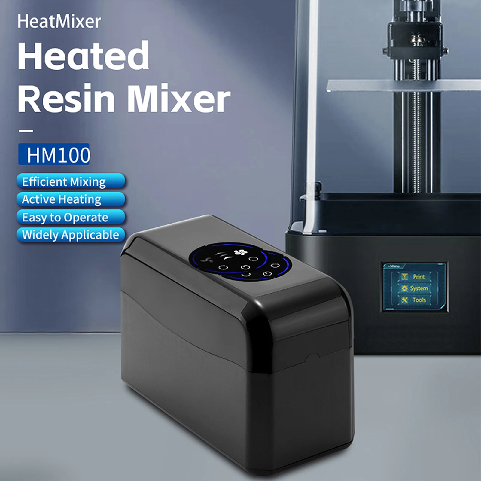 3D printing resin heater LCD uv curing resin mixer, with a heating temperature of 40°/ 50° and bidirectional rolling rotation - view 2