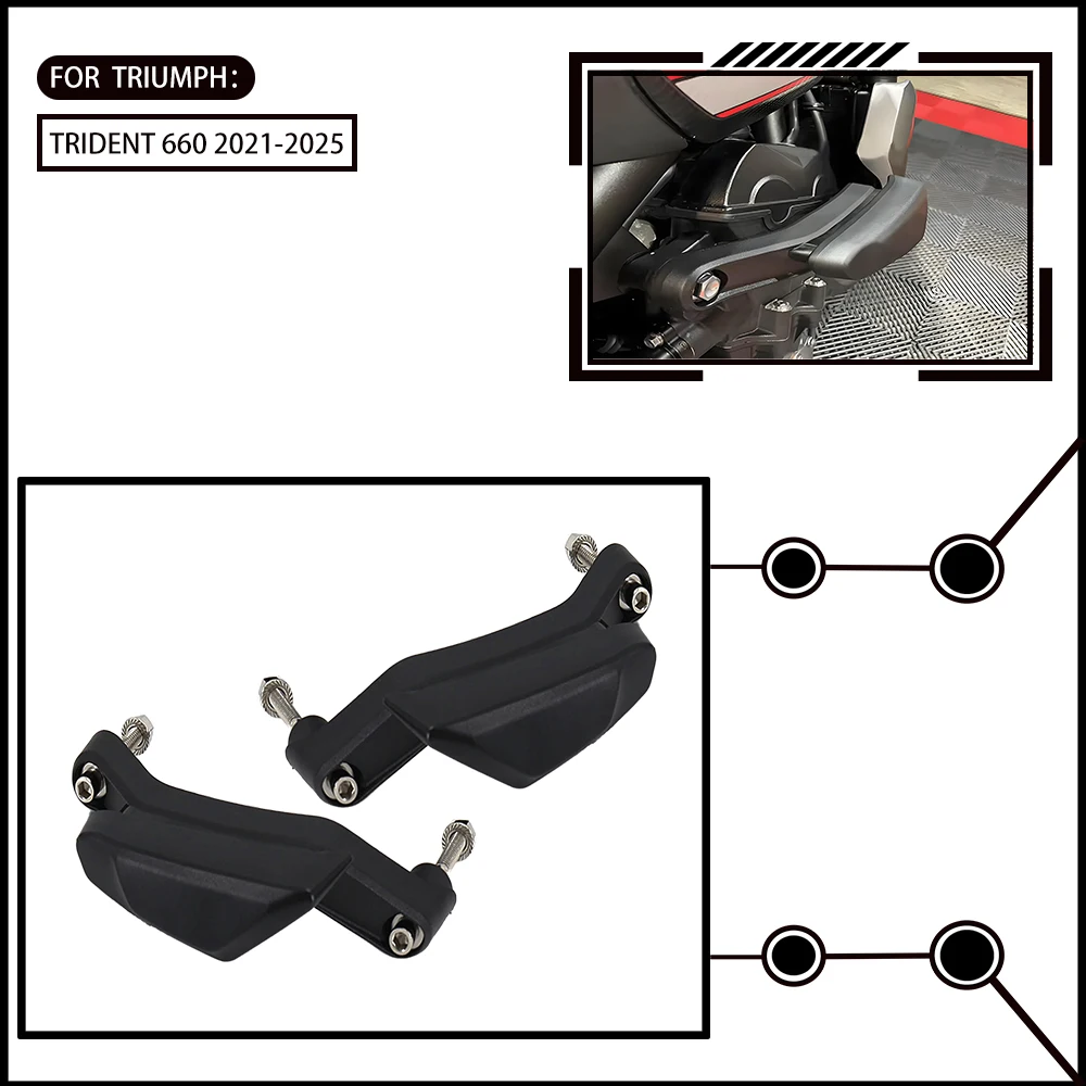 Motorcycle Frame Sliders Crash Protector Fairing Guard Bobbins for Triumph Trident 660 2021-2025 Models Falling Protection