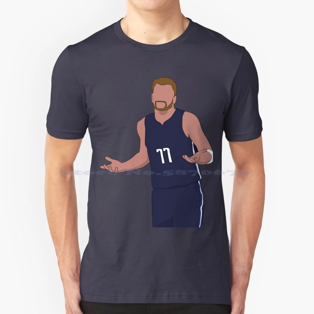 Luka Shrug T Shirt 100% Cotton Tee Basketball Sports Espn Luka Doncic Kristaps Porzingis Dirk Nowitzki Mavericks Dallas Texas