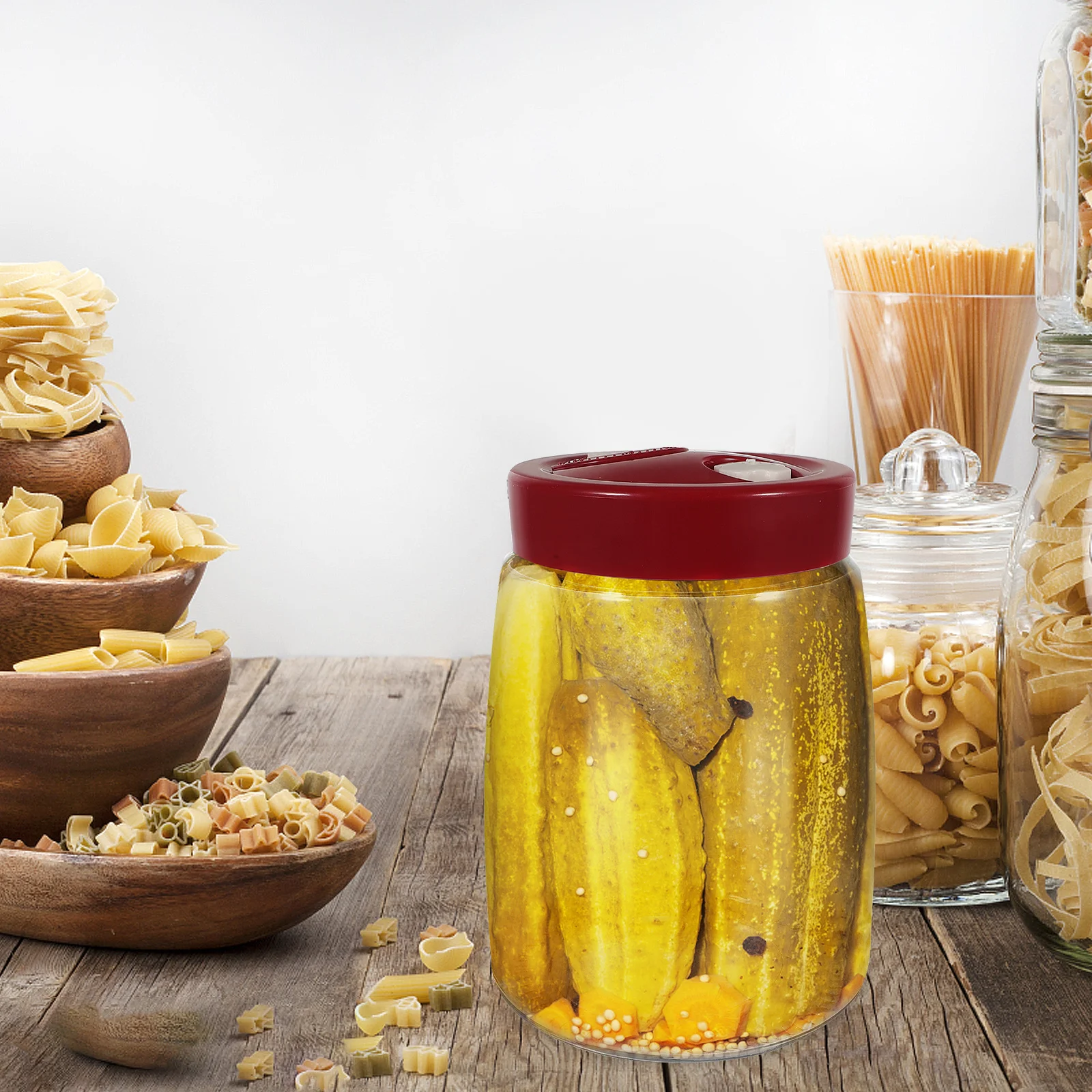 

Glass Pickle Jar Transparent Clear Household Fermenting Jar Multi Function Wine Brewing Storage Container Pickle Container