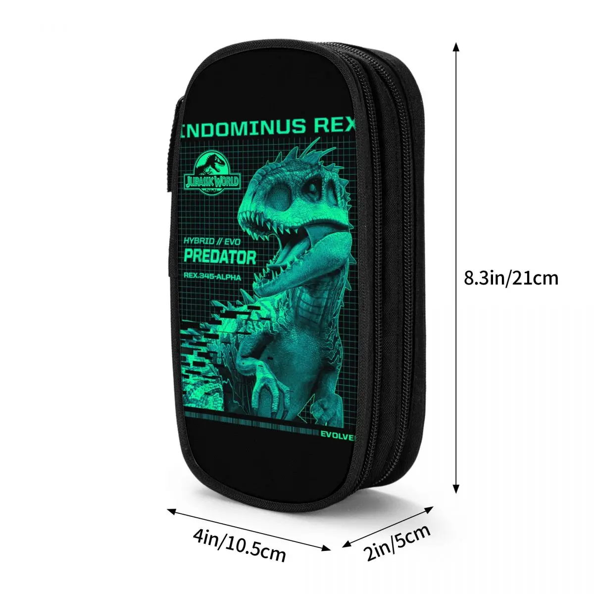 مقلمة Jurassic World Indominus Rex Hybrid Predator بطبقة مزدوجة حقيبة أقلام رصاص للأطفال مستلزمات مقلمة مدرسية جميلة