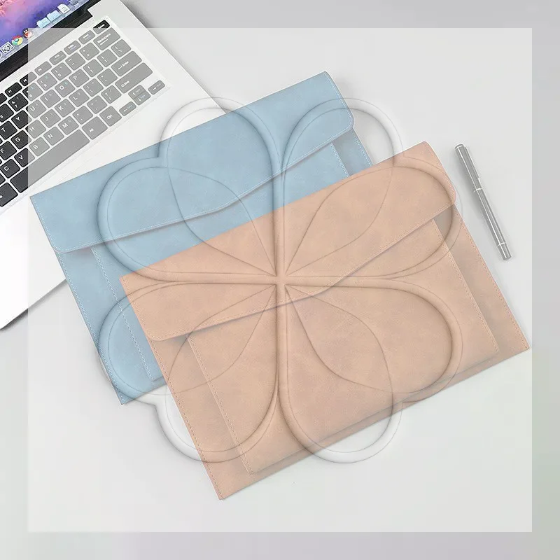 A4 PU Leather Document Bag Storage Bag Large Capacity Double-layer File Folder Business Official Briefcase