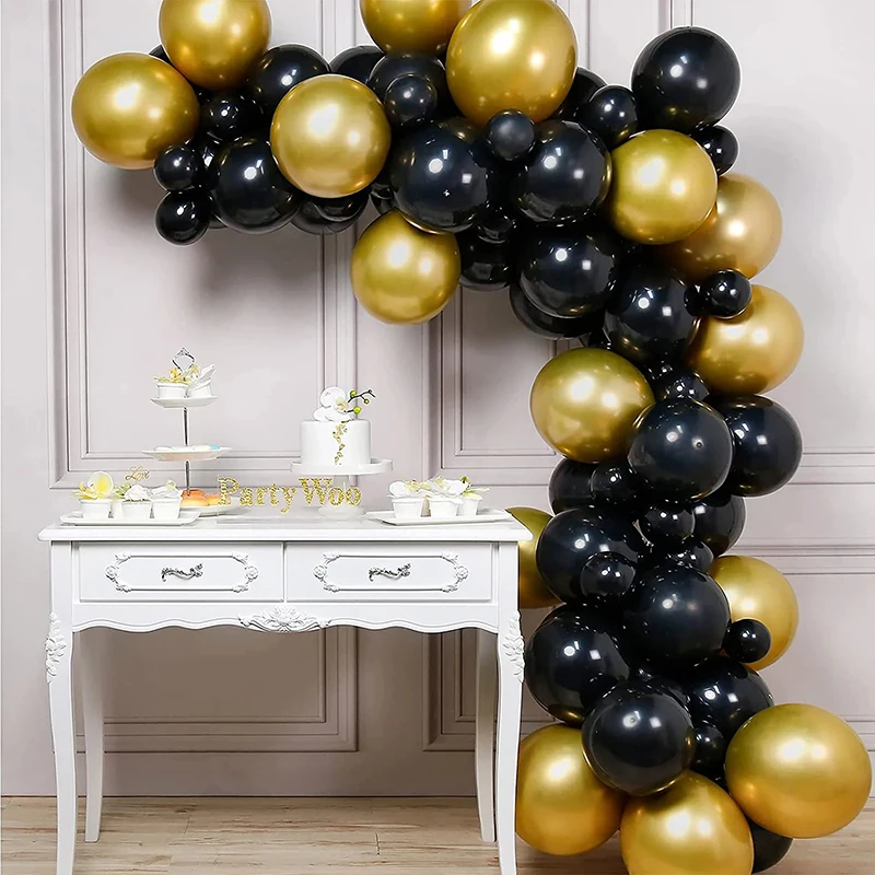 Dekoracje urodzinowe Balon Matowy Czarny Czerwony Pomarańczowy Żółty Metaliczny Złoty Balon na Urodziny Ślub Baby Shower Globos — zdjęcie 4