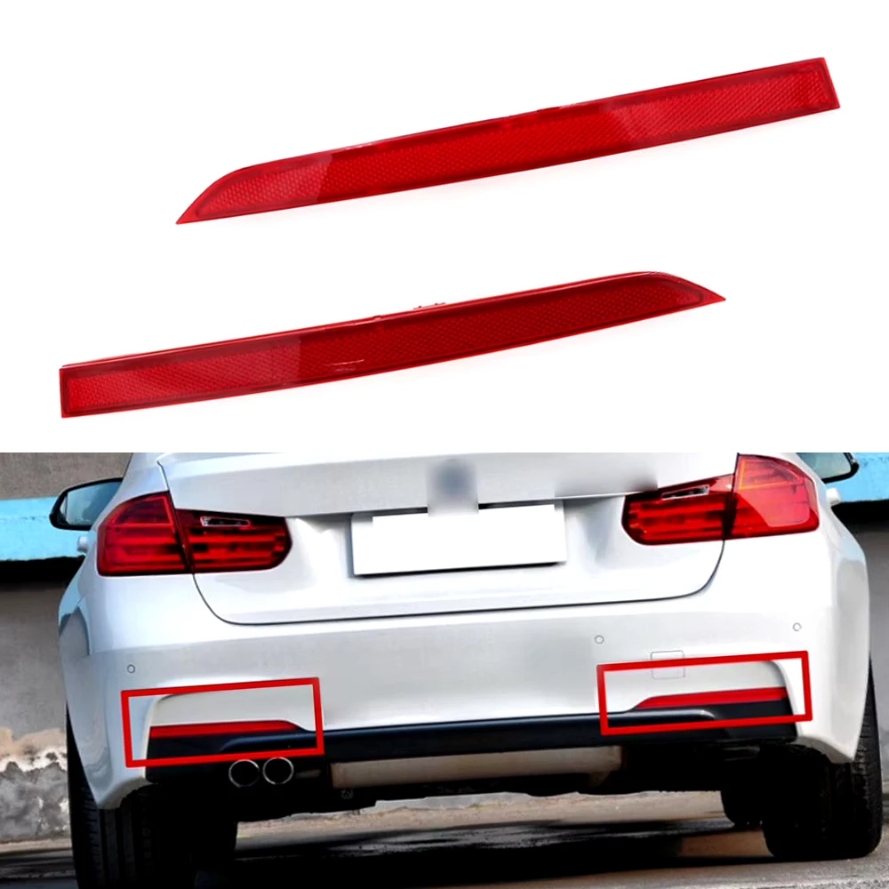 1 pair Left and Right Rear Bumper Reflector For 3-Series F30 F31 M Sport 2012 2013 2014 205 2016 2017 63147847165 63147847166