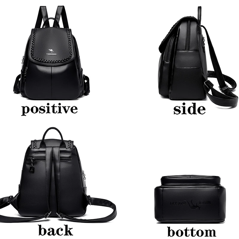 Multifunctional Women\'s Backpack High Quality Leather Shoulder Bag Lychee Designer Women\'s Travel Luxury Backpacks Mochilas 2023