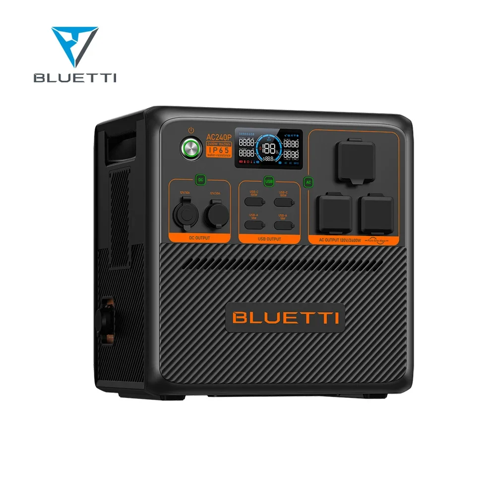 BLUETTI 2400W Total Power Portable Generator Powerful Inverter with AC/DC Outputs Featuring Pure Sine Wave Cigar Lighter RV Port