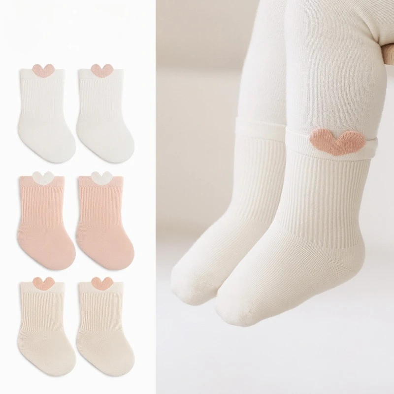 

3 Pairs Cotton Newborn Baby Socks for Girls Boys Soft Solid Infant Toddler Socks Fashion Solid Color Children Anti Slip Socks