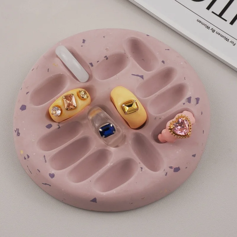 Round Irregular Rose Ring Storage Tray Silicone Molds DIY Gypsum Crystal Handmade Jewelry Decoration Desktop Ornament Resin Mold