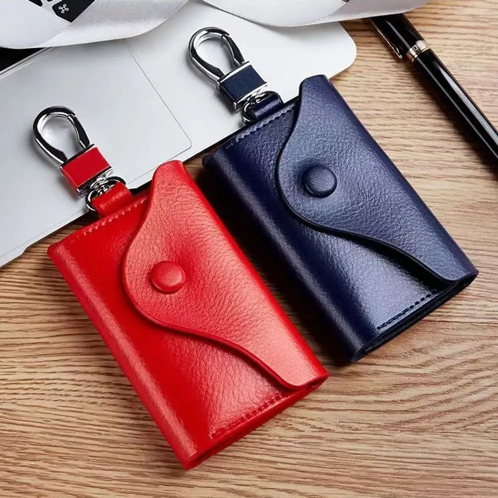 Key Cover Compact Key Clip Key Pouch PU Leather Keychain Car Key Organizer Men's Key Holder Car Key Wallet Zipper Key Bag