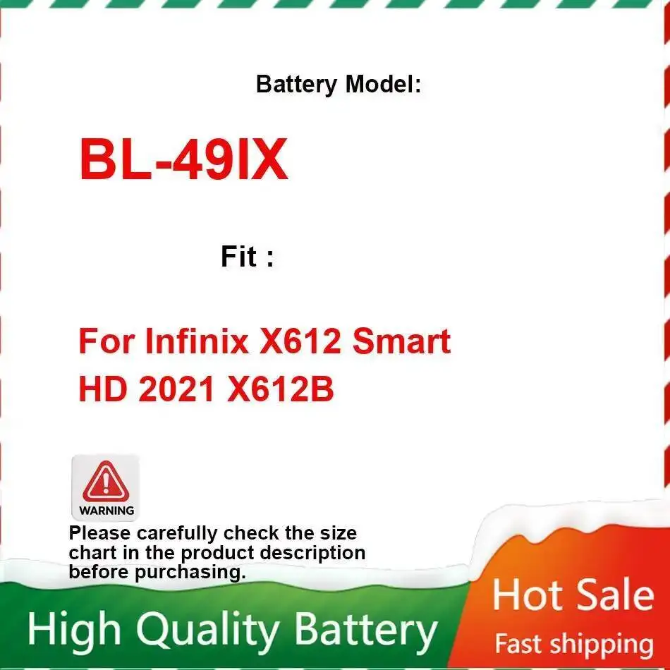 

Аккумулятор мобильного телефона BL-49IX, прочный, 5000 мАч для Infinix X612 Smart HD 2021 X612B, продленная производительность