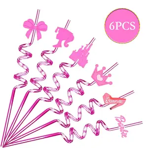 Barbie Cartoon Thema Geburtstagsfeier Dekoration, Pink, Happy Princess, Mädchen Thema, Geschirr, Tassen, Setvorräte, Vorräte Luftballons, Babyparty, Babyparty 10 Hauptverkaufsfamilie Barbie - №9