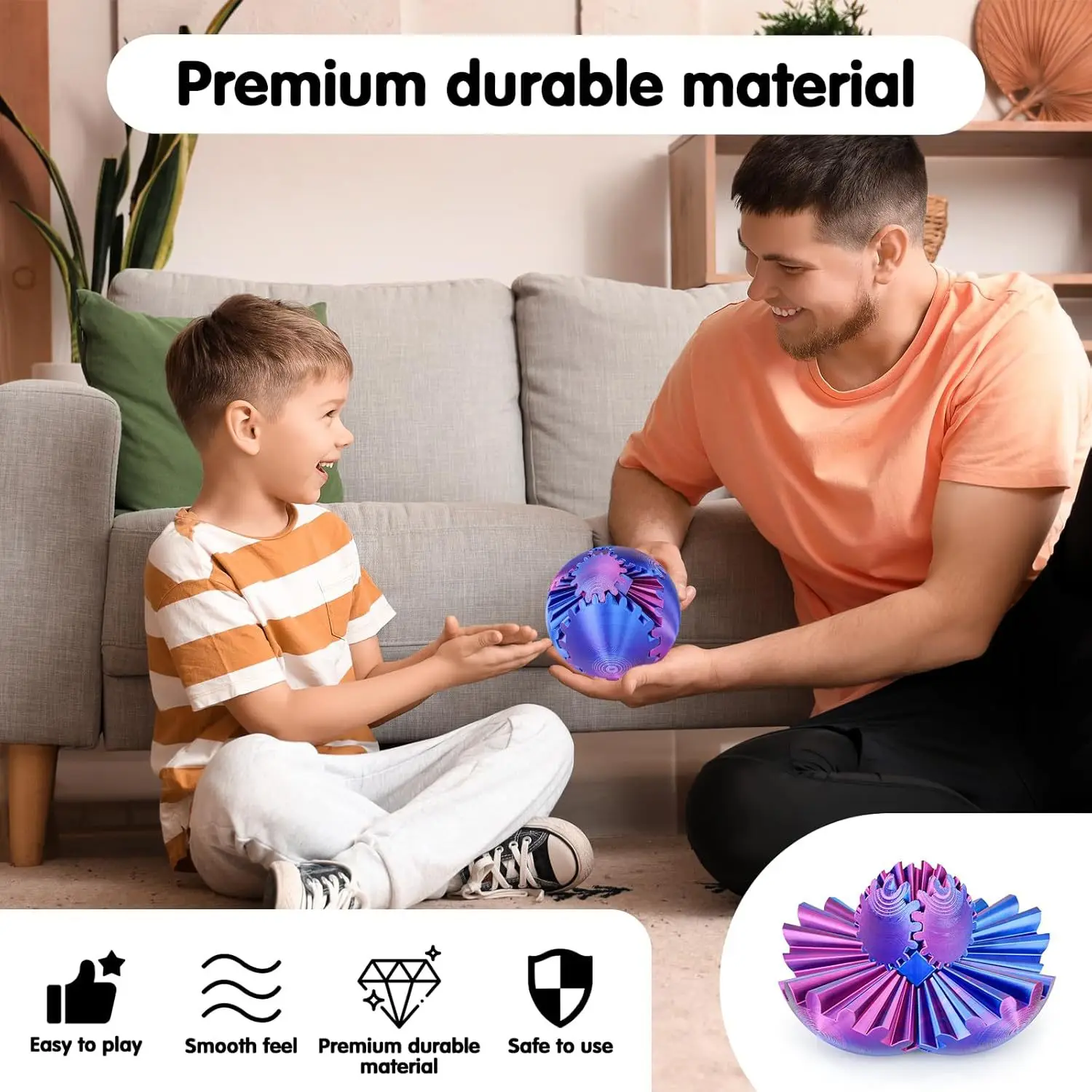 Creative 3D Printed Gear Ball Spin Stress Relief Puzzle Toy Christmas Gift for Adults Board Game