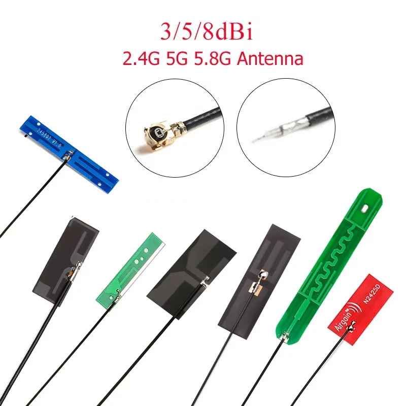 5 sztuk 2.4Ghz 4G 5G WIFI antena wewnętrzna FPC PCB 5dBi 8dBi IPX złącze IPEX lutowane Omni antena bluetooth 3dBi IEEE b/g/n WLAN