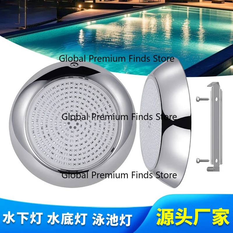DC/AC Stainless Steel WiFi Pool Light 12V Wall-Mounted Underwater Light Wireless Remote LED Pool Wall Light