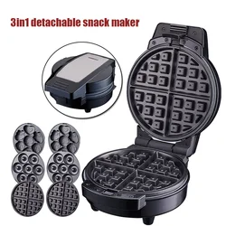 3in1 Exchangeable Waffle Sandwich Donut Maker Non-Stick Multi-Function Electric Breakfast Cake Baking Machine