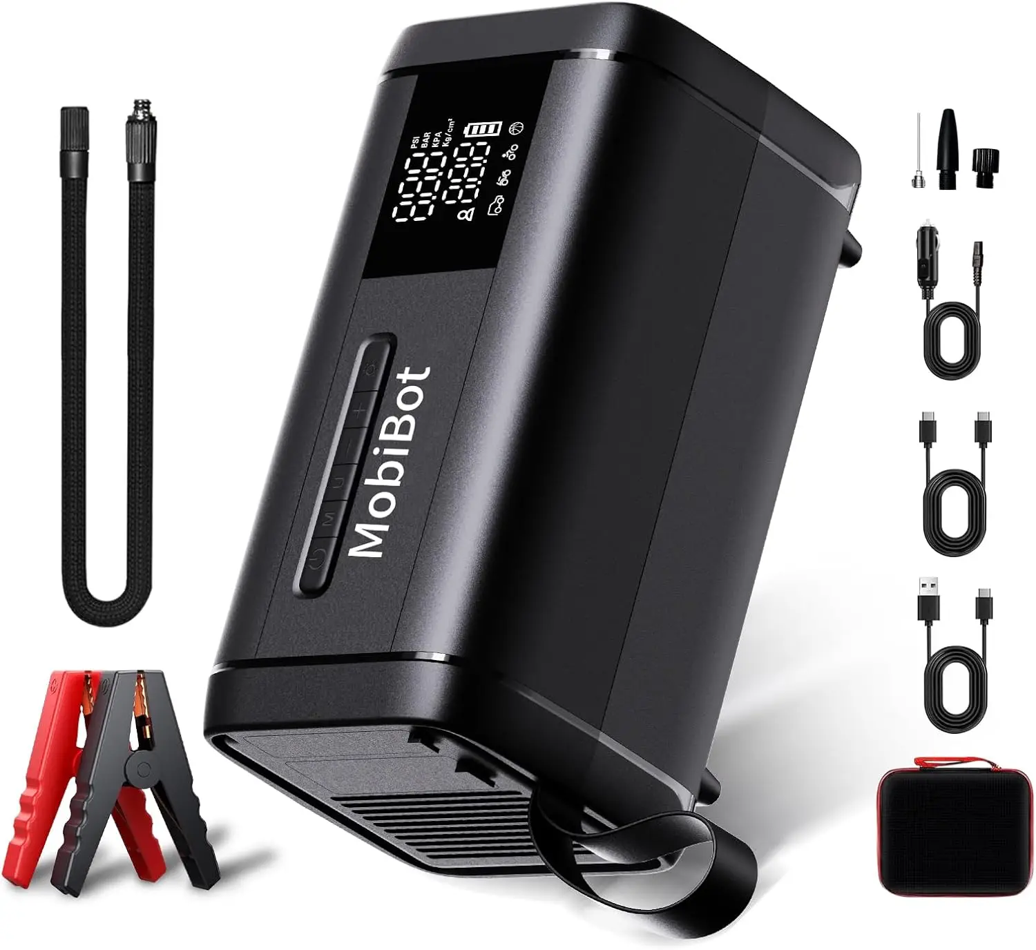 

4-in-1 Jump Starter with Dual Air Compressor, 20000mAh PD 65W Power Bank, 4000A Portable Charger, 160 PSI Inflator