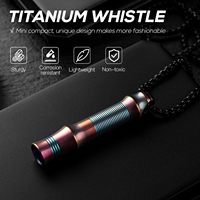 colorful Titanium Emergency Whistle,EDC Safety Whistles Necklace Loud up to 120db,Survival Whistles for Survival,Hiking,Camping