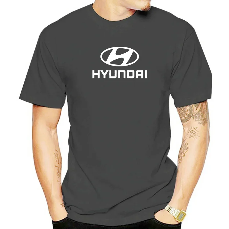 Summer casual  Gradient T shirts Fashion Hip Hop Harajuku Male Tee Mens Short Sleeve Hyundai Motor Car Logo Mens T-shirt