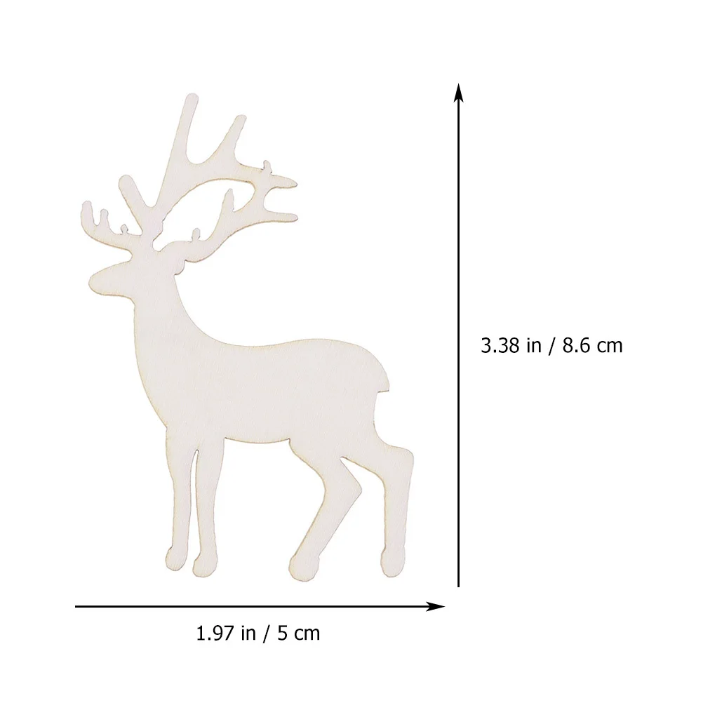 

15pcs Wooden Diy Crafts Unfinished Cutouts For Kids Hand-Painted Graffiti Elk Slices Wall Hanging Pendant Decor Party Supplies
