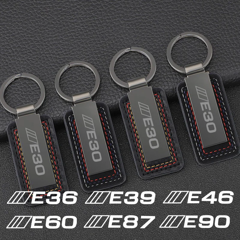 

High Quality Metal Leather Car Keychain Keyring Key Chain Ring Pendant Gift For BMW E30 E36 E39 E46 E60 E87 E90 Auto Accessories