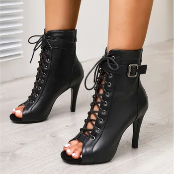 女性用スエードスティレットシューズ,セクシーなハイヒール,快適な靴,ボールルーム,パーソナライズされたブーツ,大きいサイズ,黒,新しい