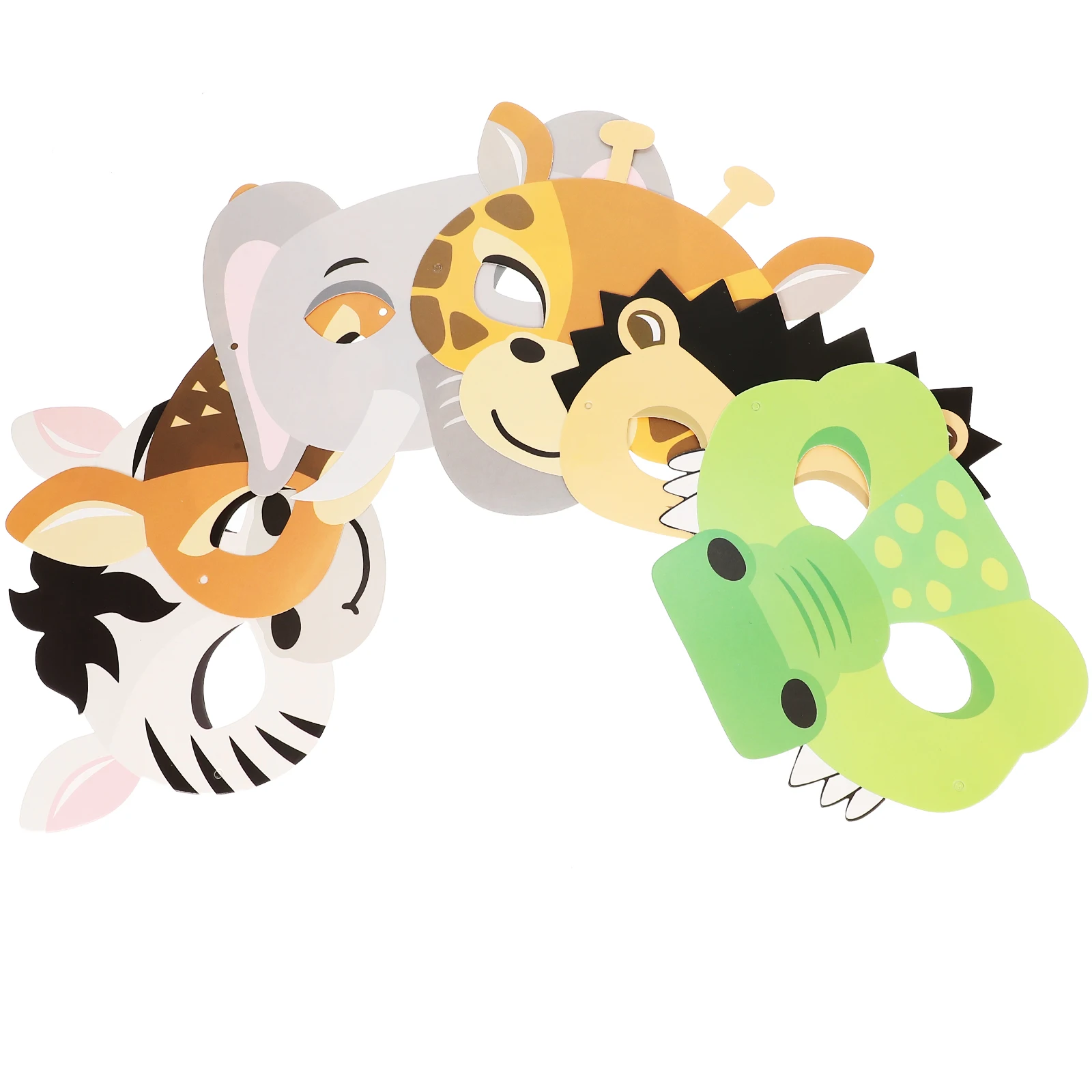 

12pcs Animal Masks for Kids Lightweight Reusable Cartoon Paper Mask Birthday Decorations Party Favors Halloween Accessories