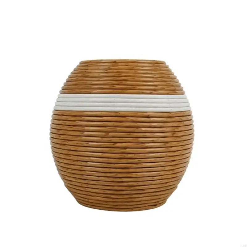 Handmade Woven Flower Vases Basket Pastoral Rattan Vases Weaving Room Flower Arrangers Gypsophila Dried Flower Vases Decors JOMD