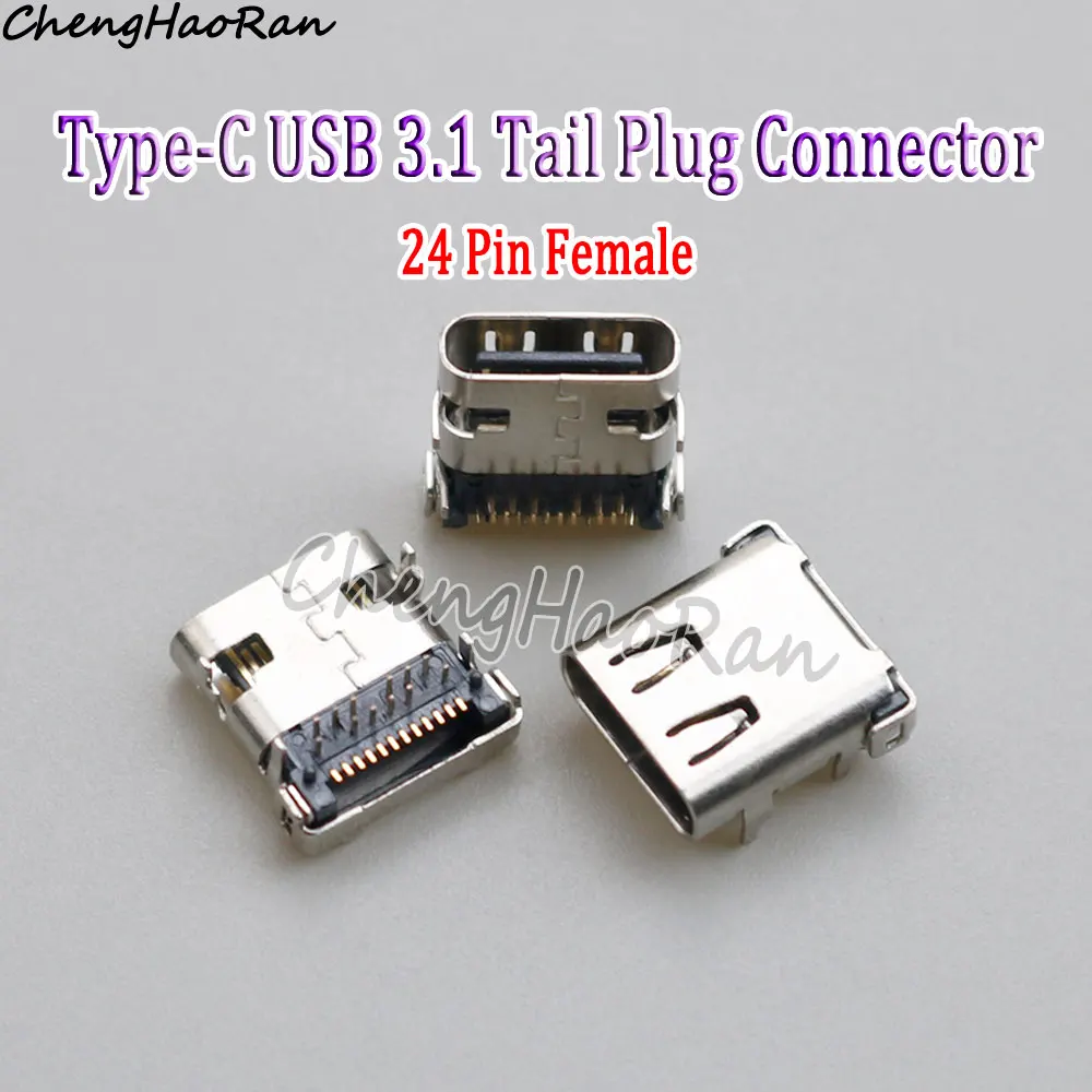 

USB 3.1 Socket Type-C 24P Female Front Plug Rear Paste HD Transmission Fast Charging Tail Plug Ports Plug Interface Connector