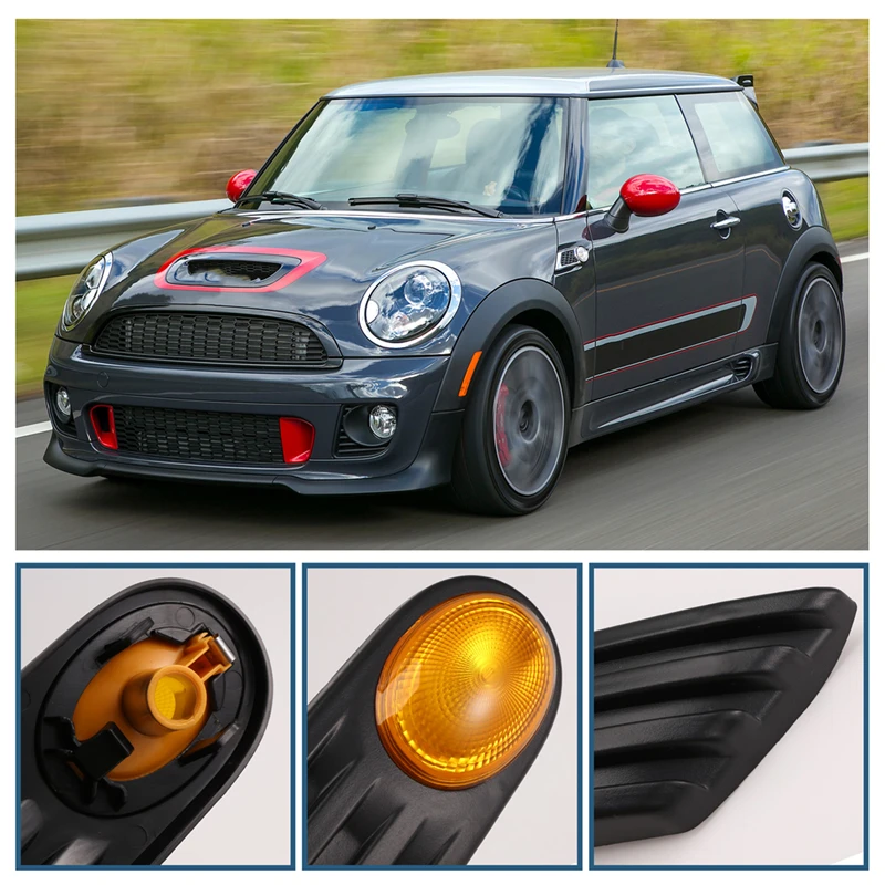 Car Fender Indicator Light Cover 63132751503 63132751504 For Mini Cooper R56 R57 2007-2013 Side Marker Signal Panel