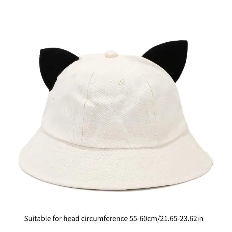 39BD Unisex Fischerhut Sport 3D Katzenohren Vintage Kätzchenohr Eimerhut – Detail 6