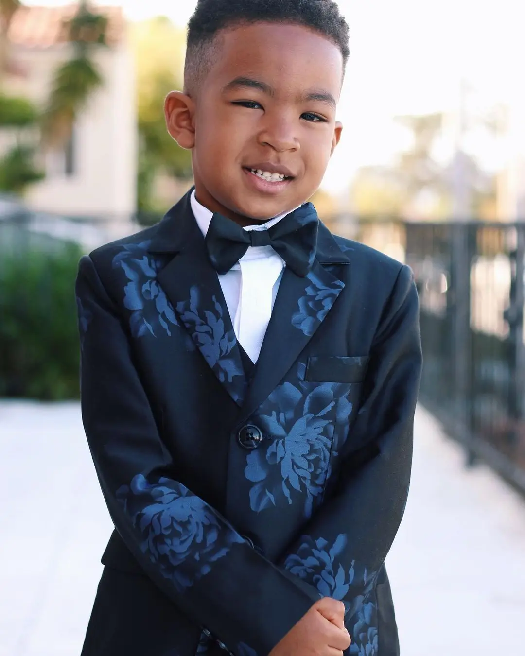 Printing Floral Boy Formal Suits Dinner Tuxedos Little Children Groomsmen Kids For Wedding Party Evening Suit Wear 3 pieces