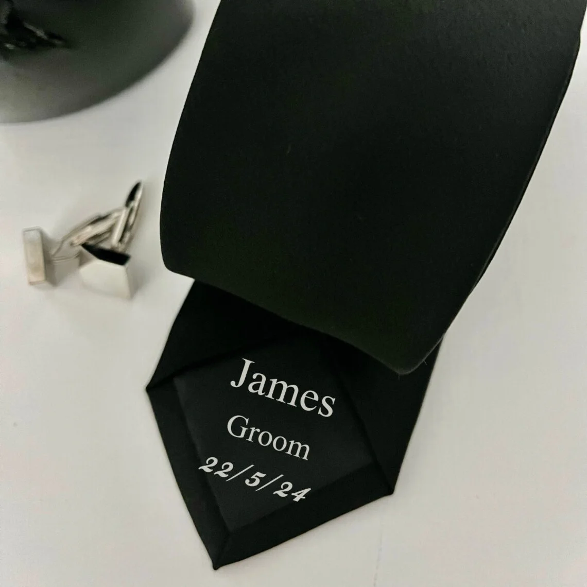 

Personalized Groomsmen Gift Black Tie Men's & Boys Sizes for Wedding Gift Prom & Special Occasions with Optional Secret Message