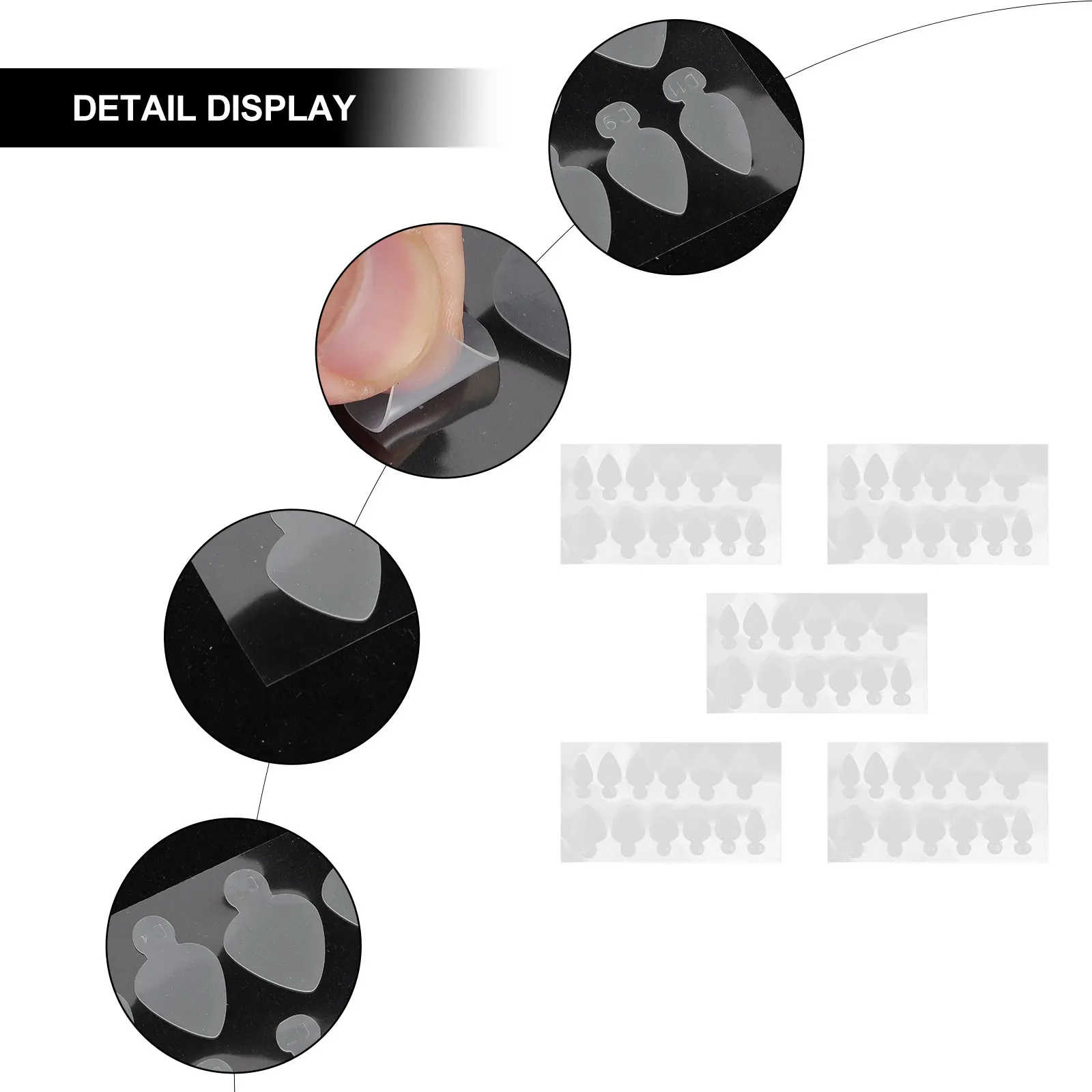 5 Sheets Self-Adhesive Nail Form Stickers French Tip Guide for Fashionable DIY Manicure Crystal Nail Art Decorations Supplies