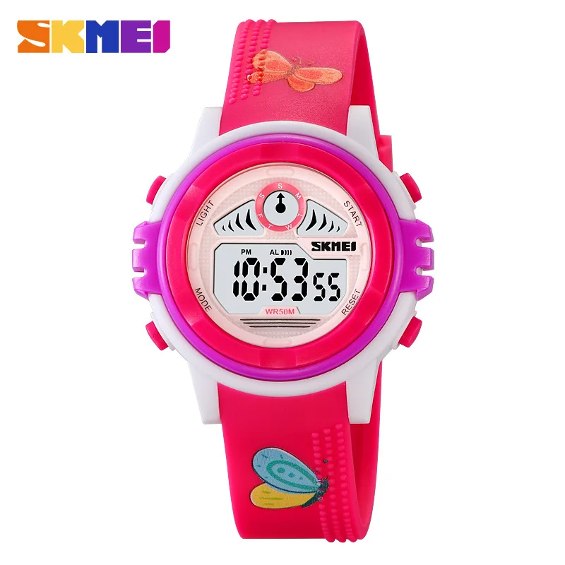 SkmeiДетские часы Студенческие спортивные часы на открытом воздухе семь цветов Серебристые водонепроницаемые электронные часы