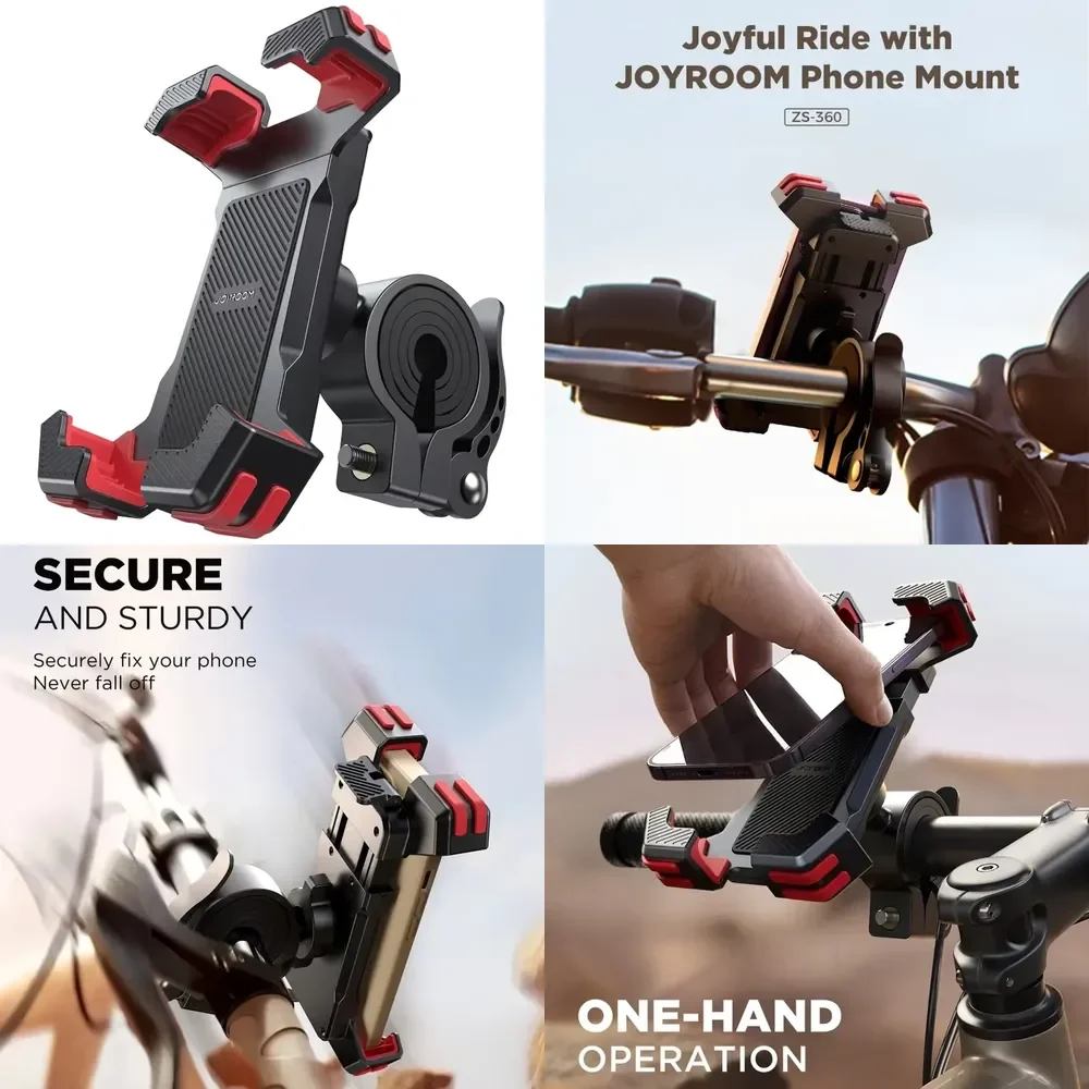 Universal Cell Phone Bike Handlebar Bicycle Handle Phone Mount Compatible with 4.7-6.8 Inch Adjustable Motorcycle Mobile